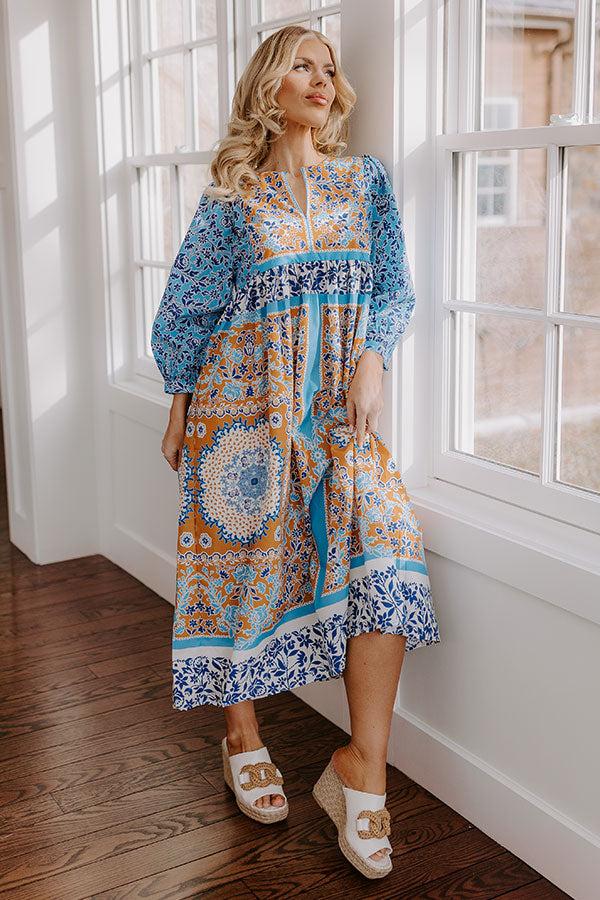 impressions Feeling Boho Floral Midi Dress