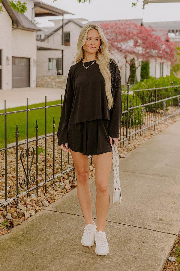 impressions Flight Plans Knit Tee in Black