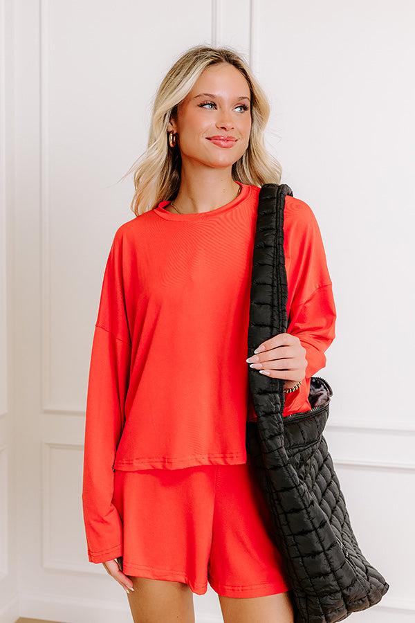 impressions Flight Plans Knit Tee in Scarlet