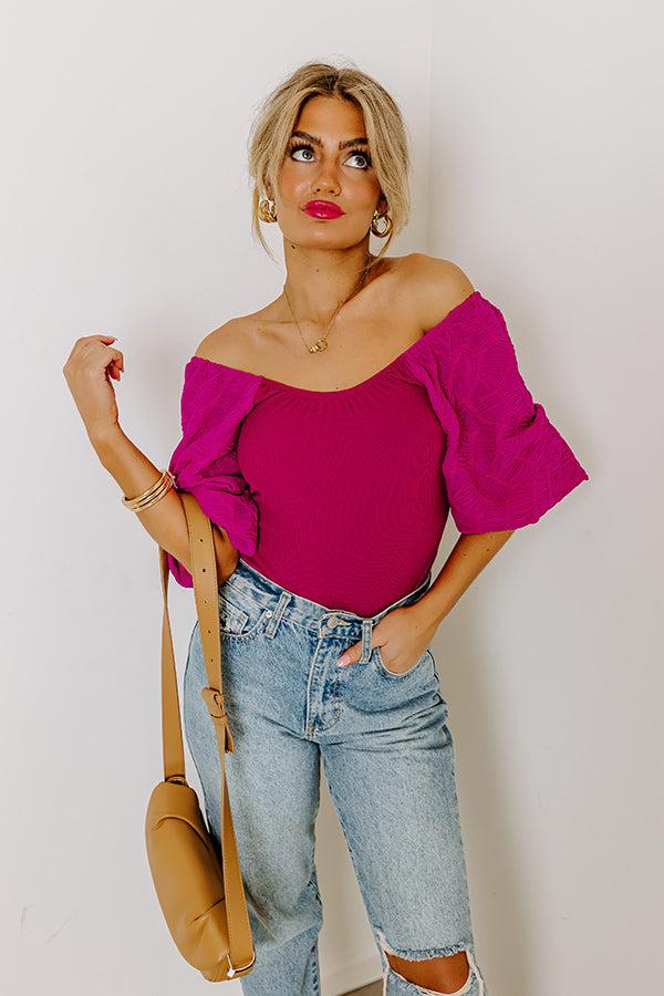 Impressions Flirtatious Outing Bodysuit In Berry