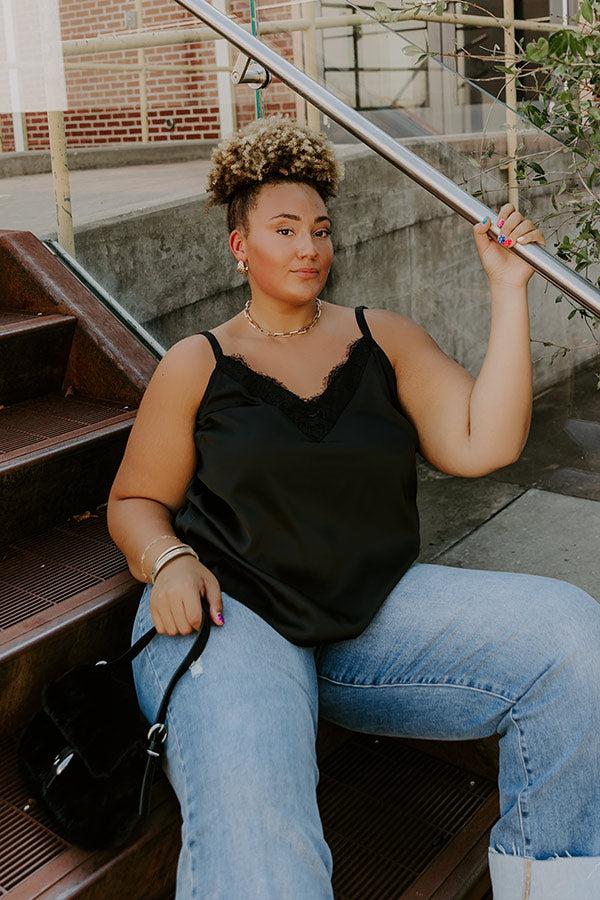 Impressions Flirtatious Outing Satin Top Curves