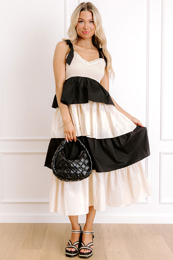 impressions Formal Flair Tiered Midi Dress
