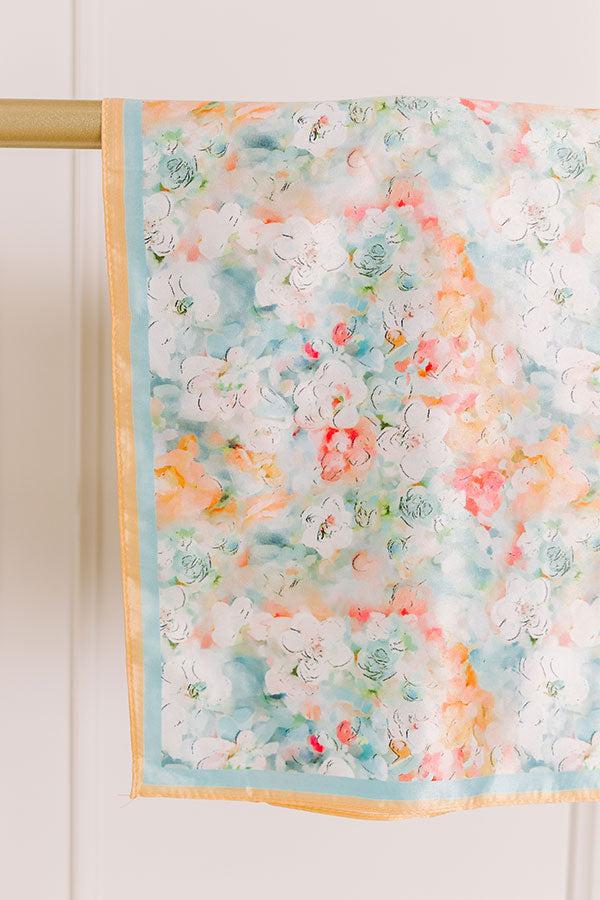 impressions Fresh Blooms Satin Scarf in Orange
