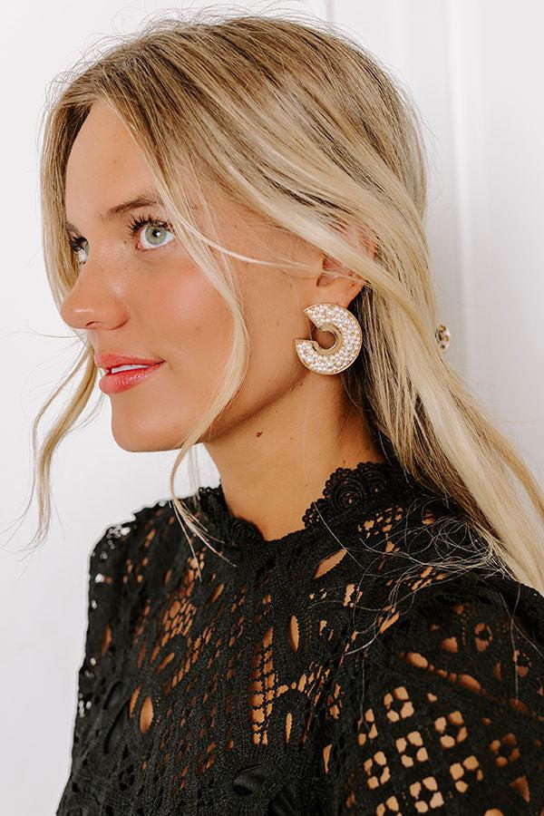 Impressions Gala Ready Pearl Embellished Earrings