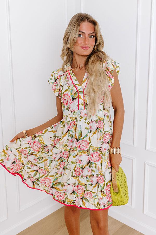 impressions Garden Charm Babydoll Mini Dress
