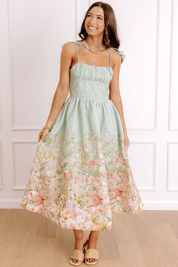 Impressions Garden Tea Party Floral Midi Dress