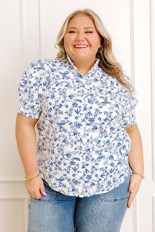 impressions Garden Views Floral Button Up Curves