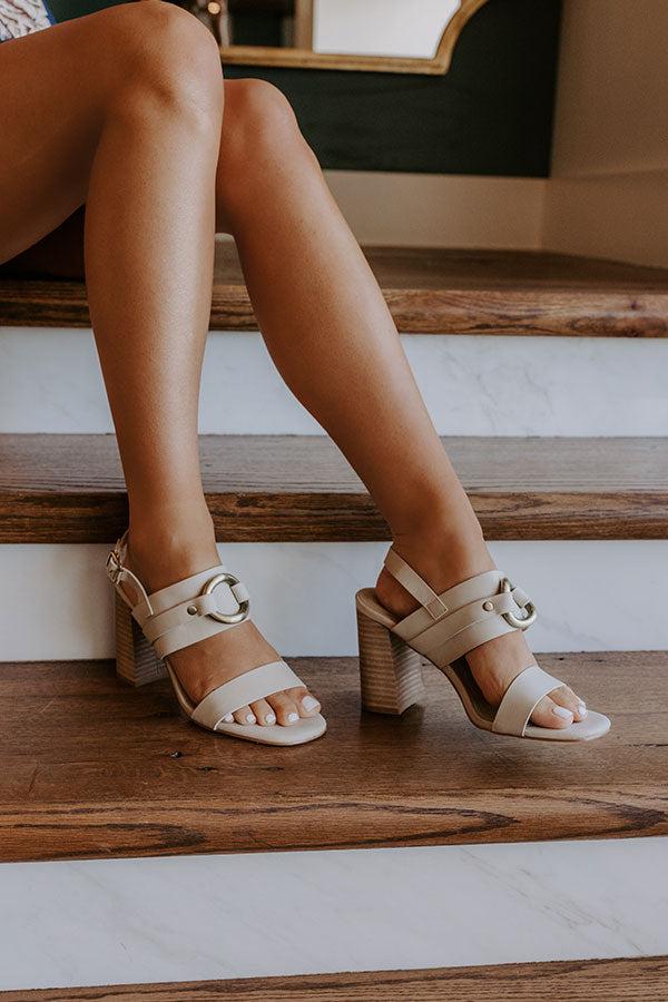 impressions Hannah Faux Leather Heel in Stone