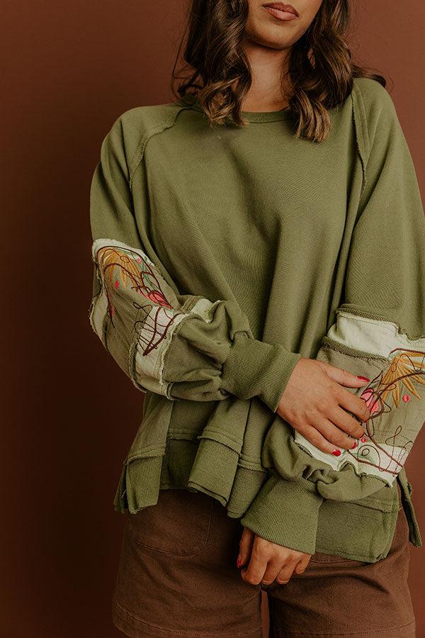 Impressions Harvest Moon Embroidered Sweatshirt