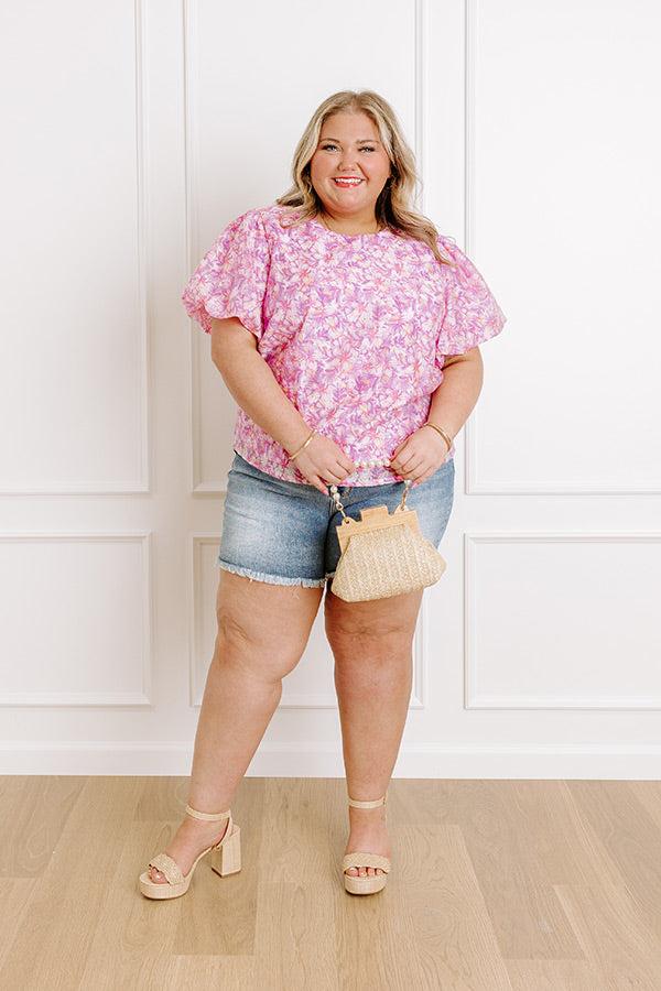 impressions Hawaiian Paradise Floral Top Curves