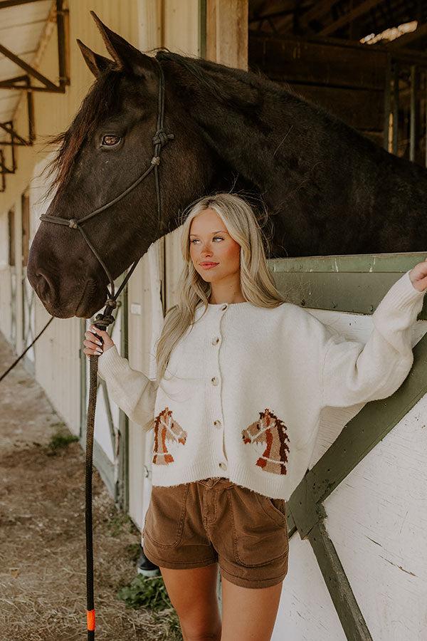 impressions Hold Your Horses Knit Cardigan