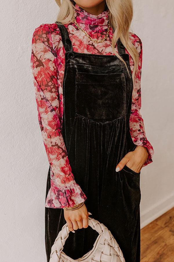 Impressions Holiday Cheer Velvet Jumpsuit In Black