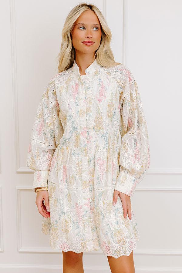 impressions Honey Haze Floral Eyelet Mini Dress