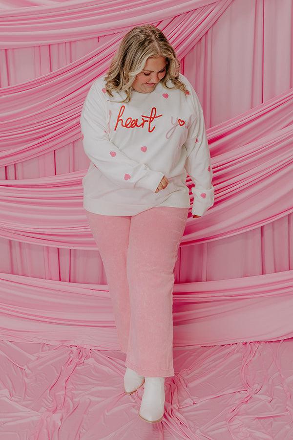 Impressions I Heart You Embroidered Sweater Curves