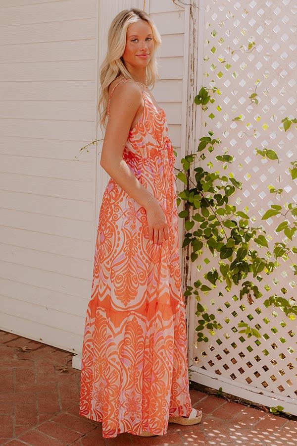 Impressions Island Petals Chiffon Maxi Dress