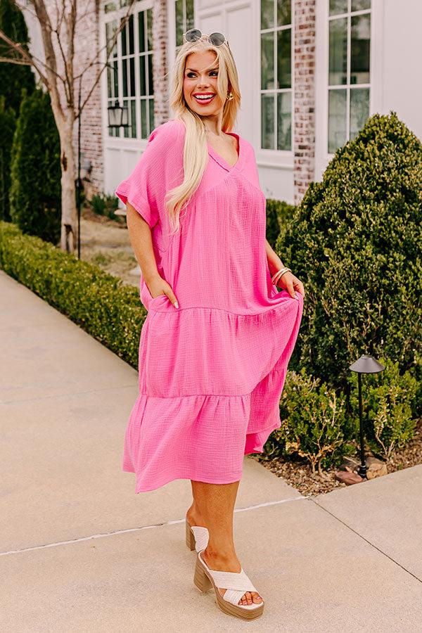 Impressions Keeping It Simple Midi In Pink Curves