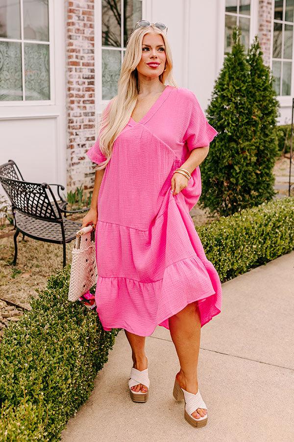 impressions Keeping It Simple Midi in Pink Curves