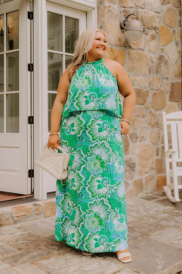 impressions Lagoon Luxe Floral Maxi Dress Curves