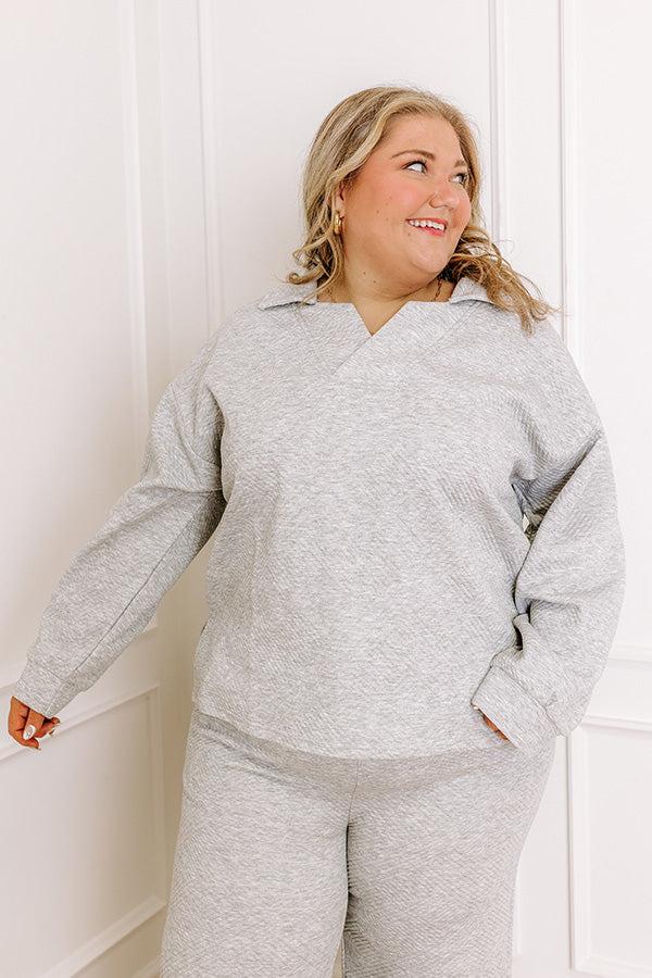 impressions Lattes First Sweatshirt in Grey Curves