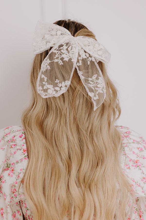 impressions Love Story Lace Bow Hair Clip