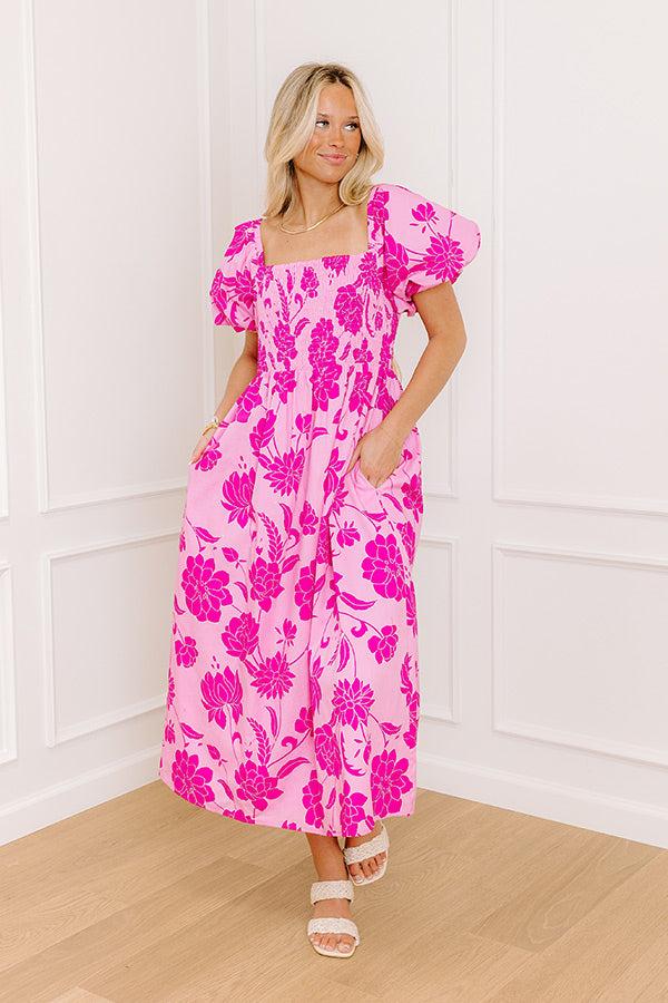 impressions Lush Rows Floral Midi Dress