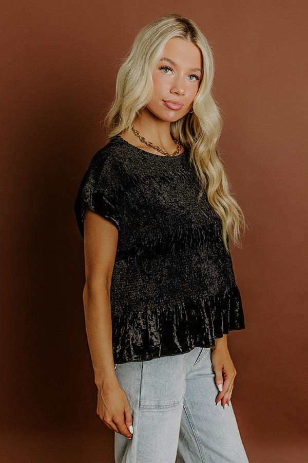 Impressions Luxurious Feels Velvet Top In Black