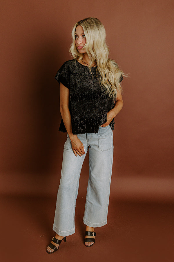 impressions Luxurious Feels Velvet Top in Black