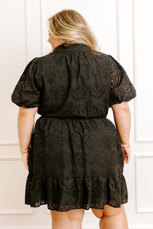 Impressions Mimosa Toast Eyelet Mini Dress Curves
