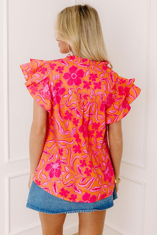 Impressions Mimosas Sippin' Floral Top