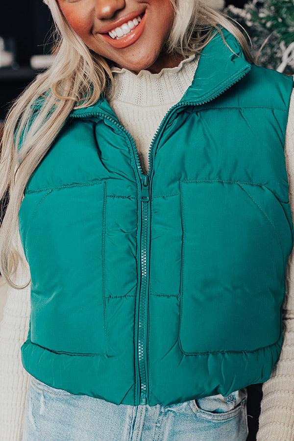 Impressions Morning Escape Puffer Vest In Green