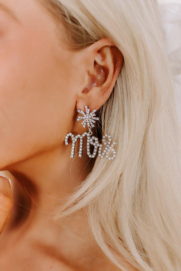 Impressions Mrs. Rhinestone Earrings In Silver