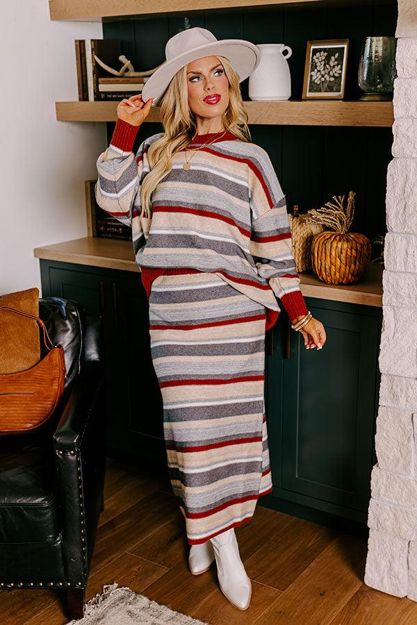 Impressions Mulled Wine Stripe Sweater Curves