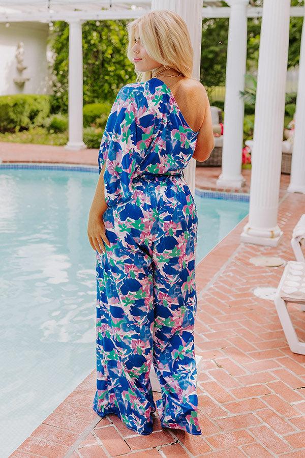 Impressions Oceanside Gala Satin Jumpsuit Curves