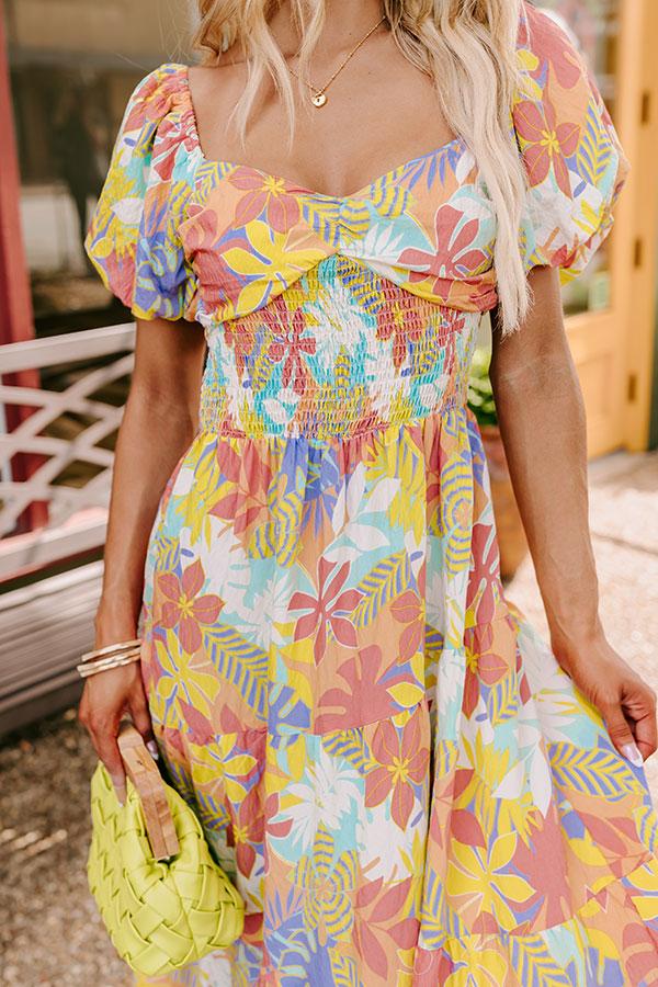 Impressions On Tropic Time Maxi Dress In Sea Glass