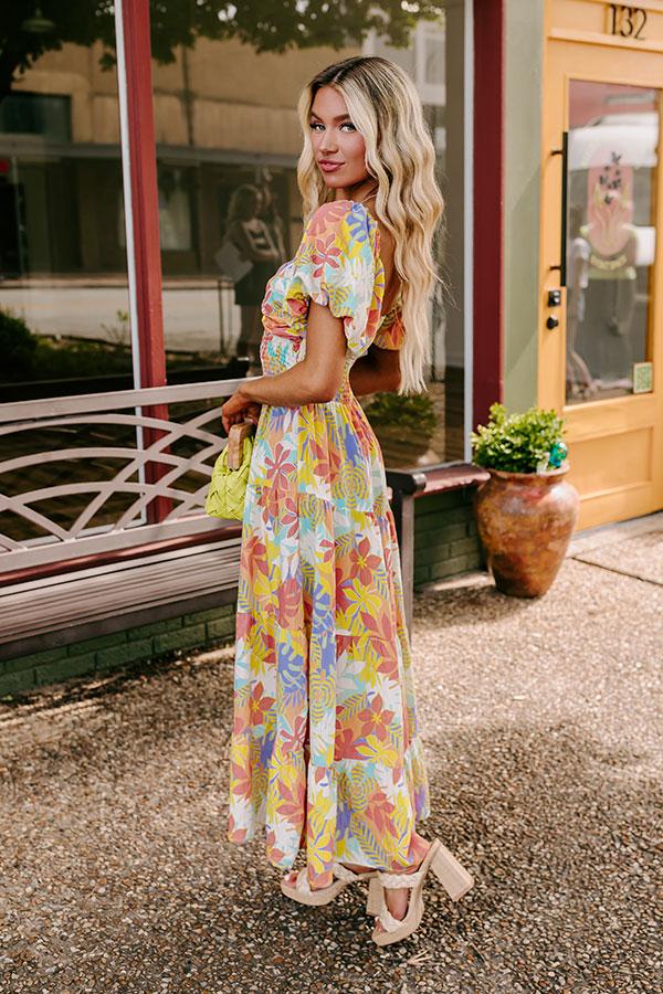 Impressions On Tropic Time Maxi Dress In Sea Glass