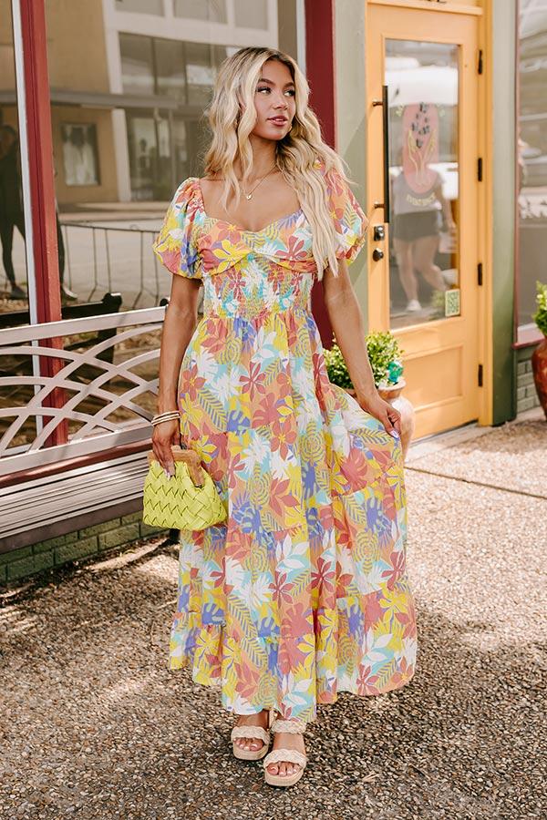 impressions On Tropic Time Maxi Dress in Sea Glass