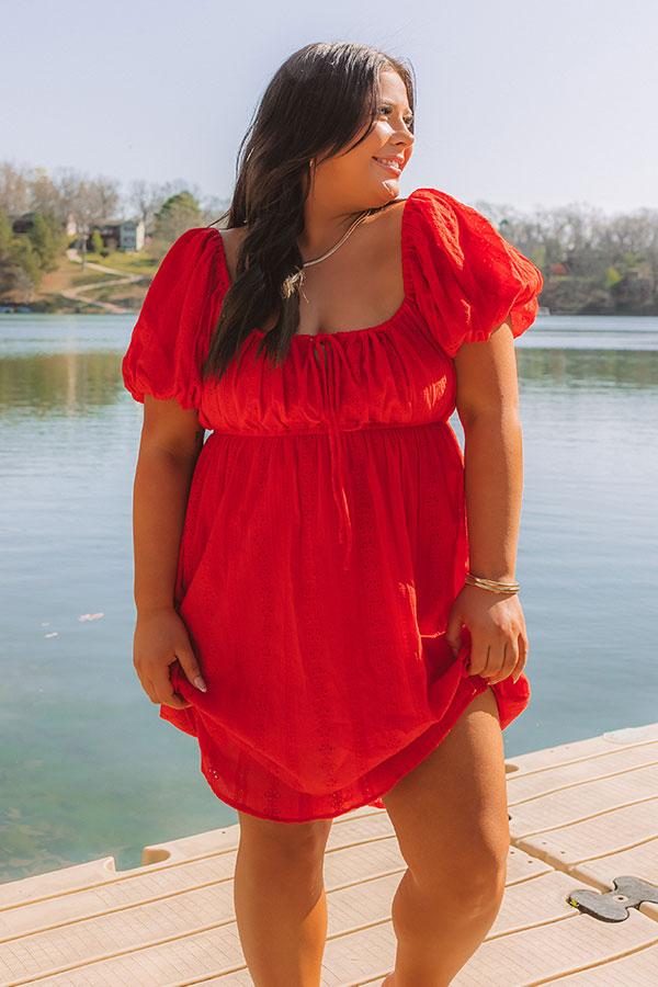 Impressions Patio Vibes Eyelet Mini Dress Curves
