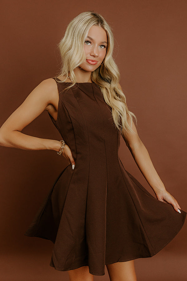 Impressions Penthouse Party Mini Dress In Chestnut