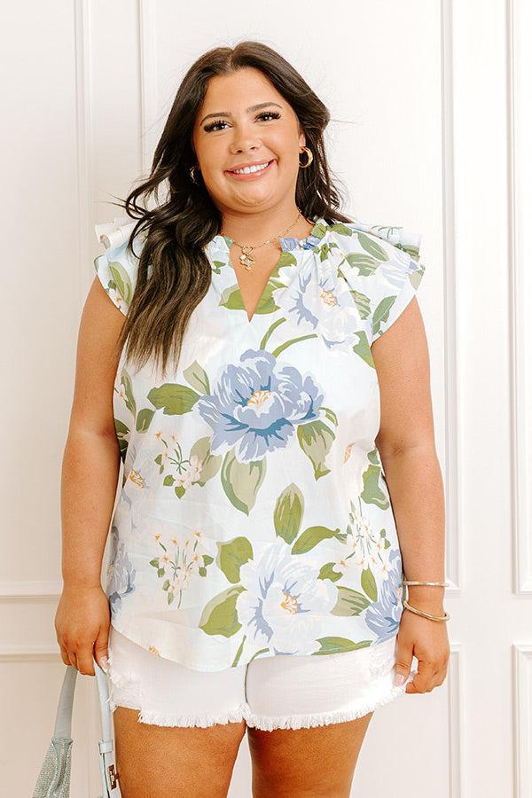 Impressions Peony Daydream Floral Top Curves