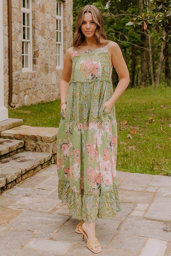 Impressions Petal Promenade Tiered Maxi Dress