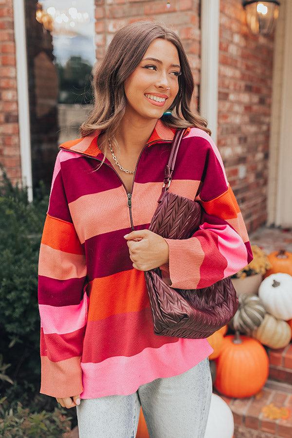 impressions Picking Pumpkins Stripe Sweater