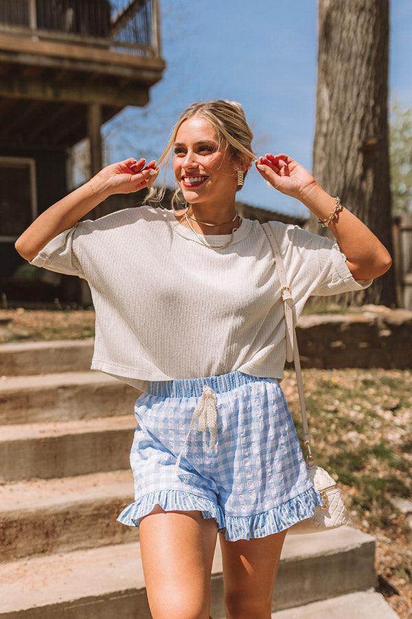 impressions Picnic Chic High Waist Gingham Shorts