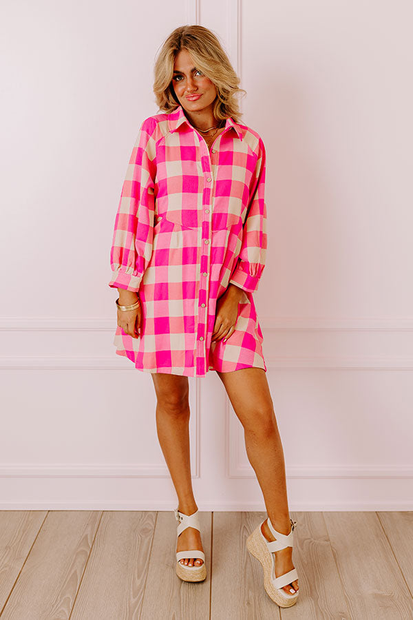 Impressions Picnic In The Park Mini Dress In Pink