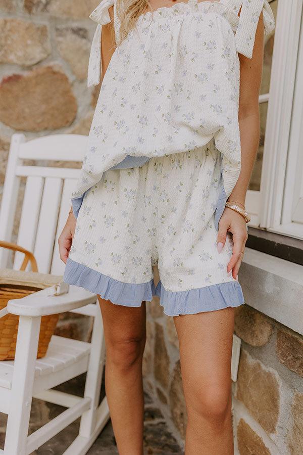 impressions Playful Smile High Waist Floral Shorts