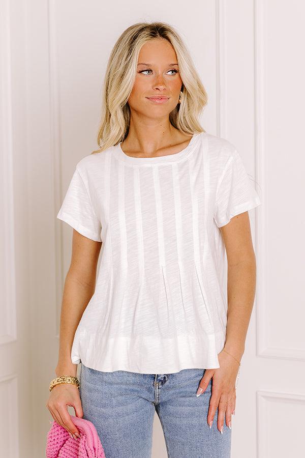 impressions Plot Twist Pleated Top in White