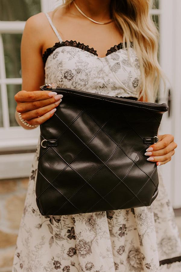 Impressions Posh Mode Faux Leather Clutch In Black