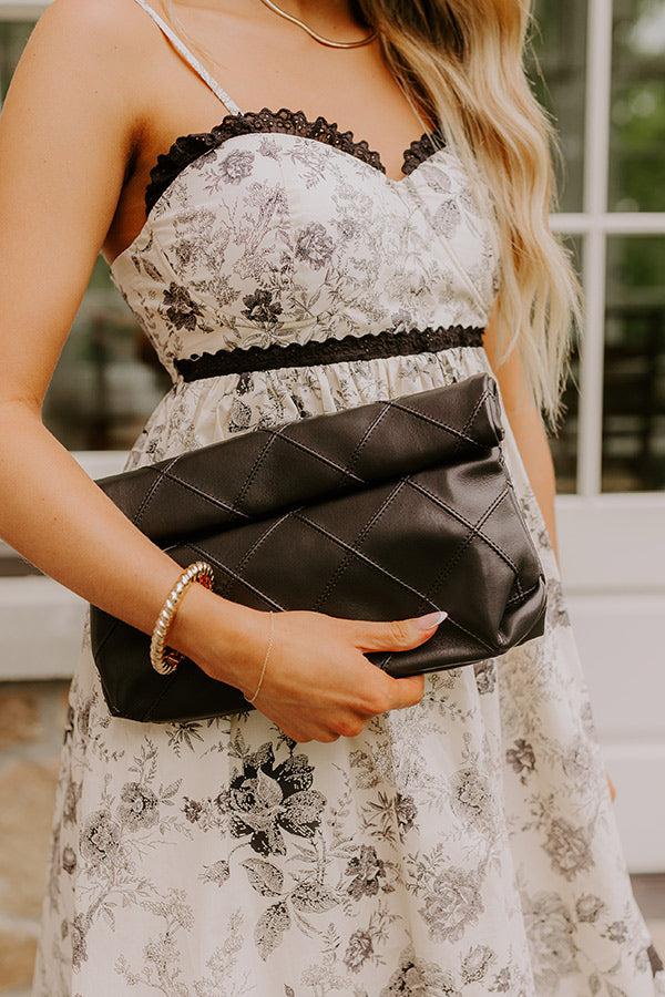 impressions Posh Mode Faux Leather Clutch in Black