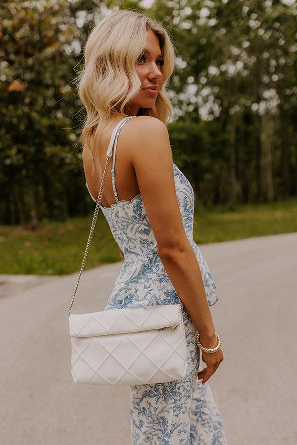 impressions Posh Mode Faux Leather Clutch in Ivory