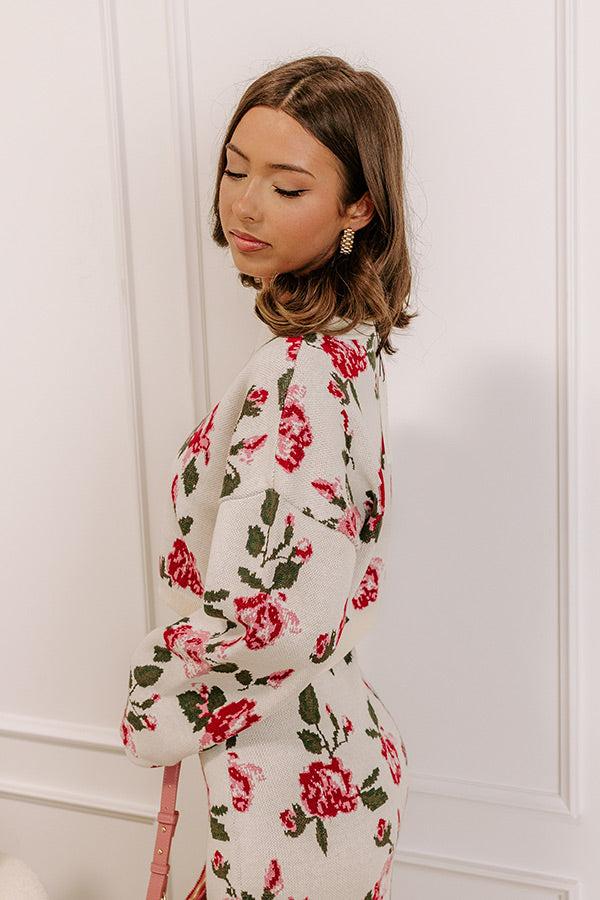 Impressions Rose Garden Stroll Knit Sweater Top