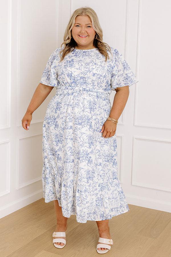 impressions Sail And Petals Midi Dress Curves